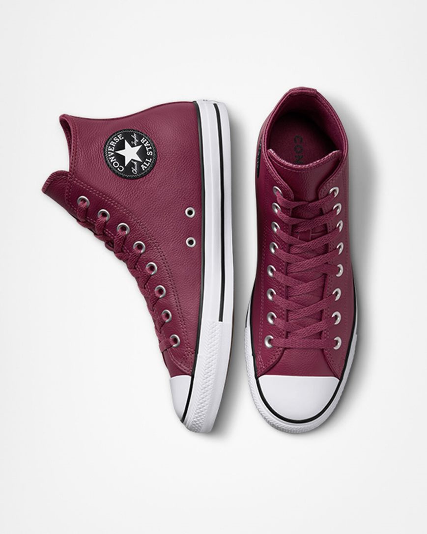 Men's Converse Chuck Taylor All Star Leather High Top Shoes Pink | AU 1569CK